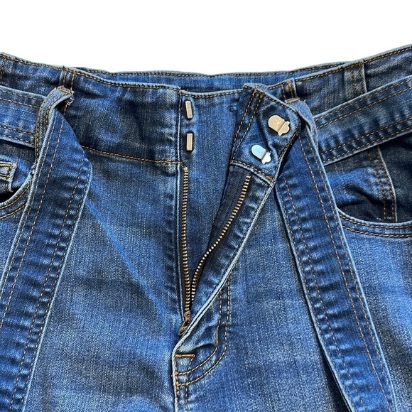 Sanctuary Denim Modern Straight Crop High Rise Belted Tie Waist Jeans - size 28 - Picture 10 of 15